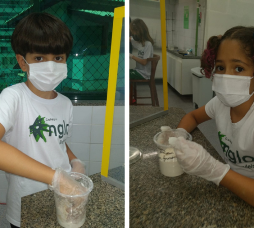 4º ano investiga fermentação em aula prática no laboratório