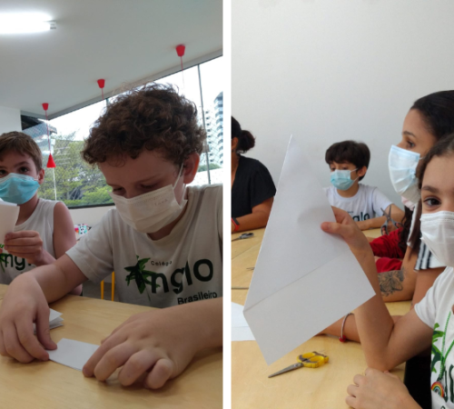 4º ano vai até Sala Maker para construir estrela ninja usando técnica do origami